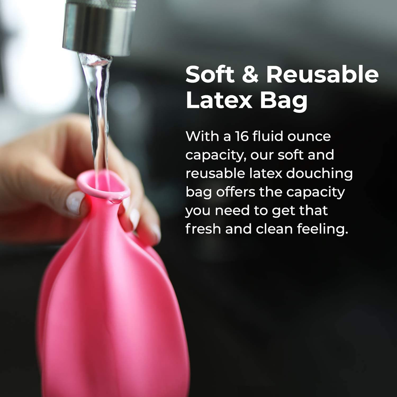 Flents reusable douche kit, compact, portable, feminine hygiene system, 16 fl oz, BPA-free, rubber
