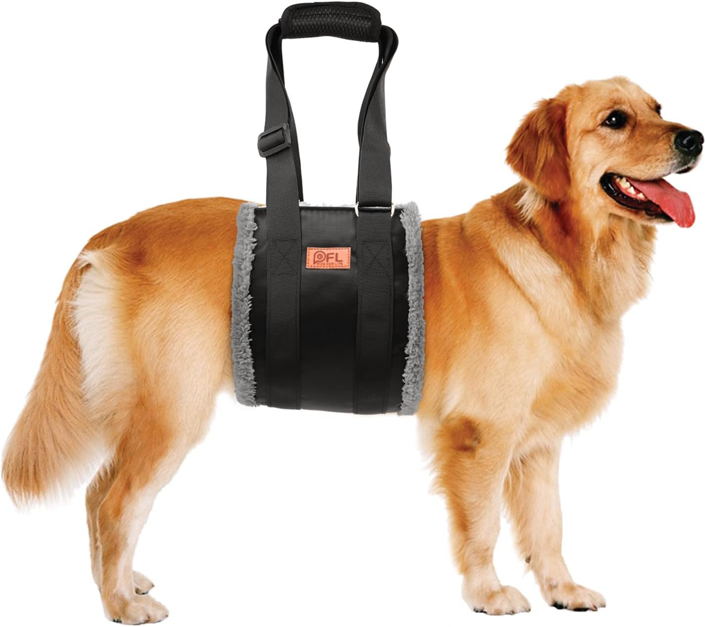 Adjustable dog lift harness for large dogs hind leg support with soft lift and rehab features