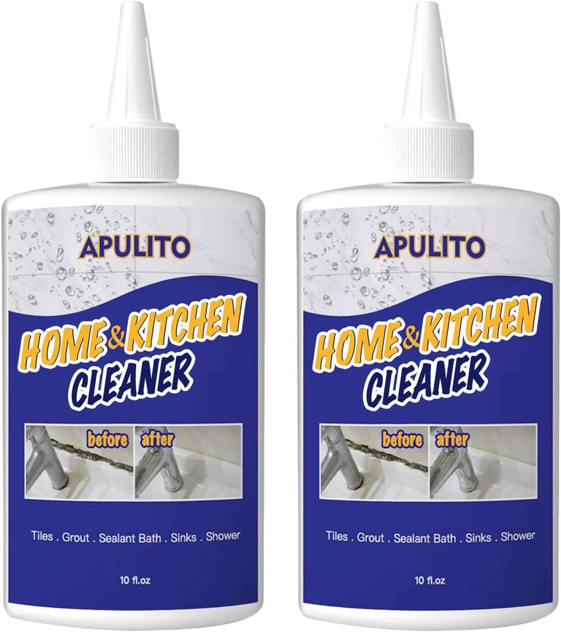 APULITO Household Cleaner Gel for Bathroom Shower Kitchen Tile Grout, Sinks Countertops 10 Fl Oz (Pack of 1)