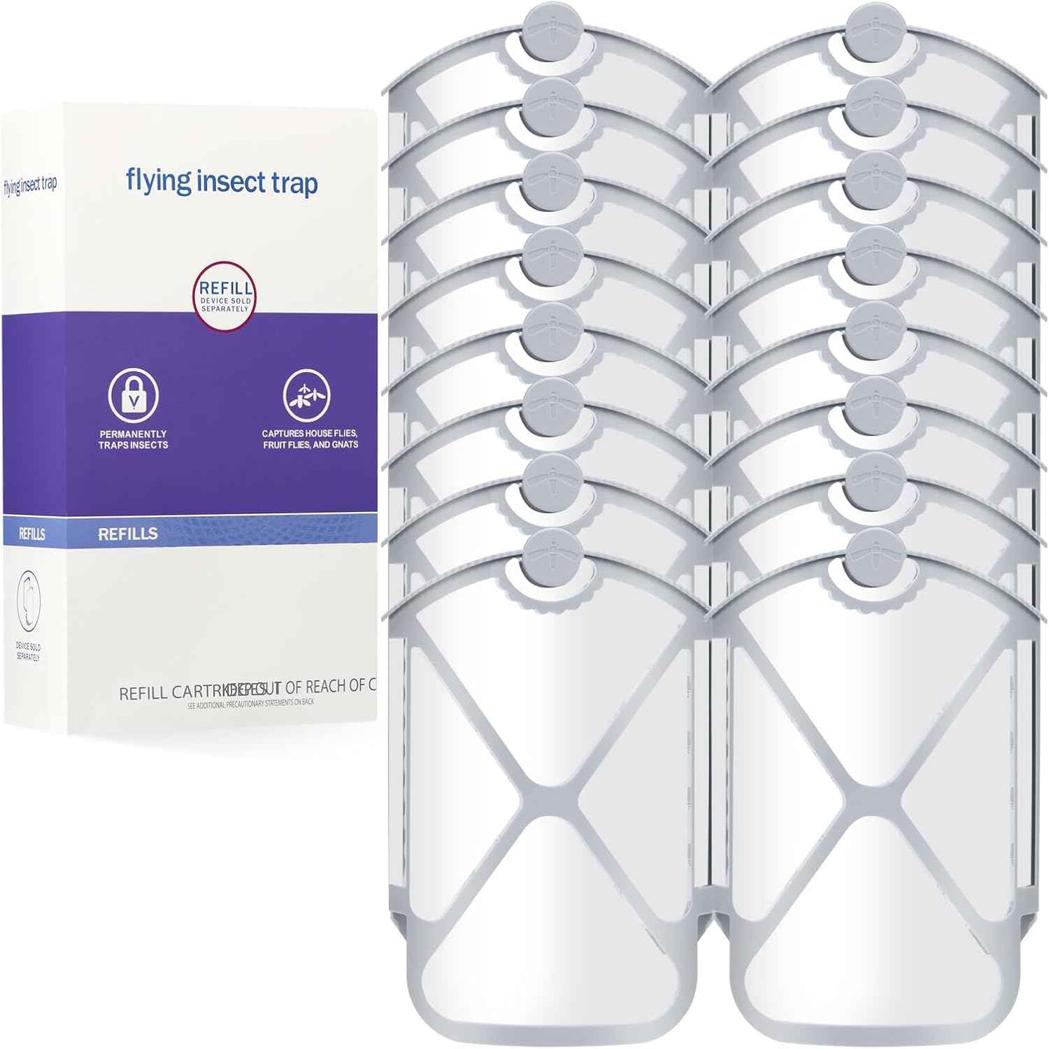 2 Flying Insect Traps & 2 Cartridges - Compatible with ZEVOM364A Refill - Plug in Fruit Fly Trap for Indoor - Bug Catcher for Gnats, House & Fruit Flies - Use in Any Room (2 Device & 2 Cartridges)