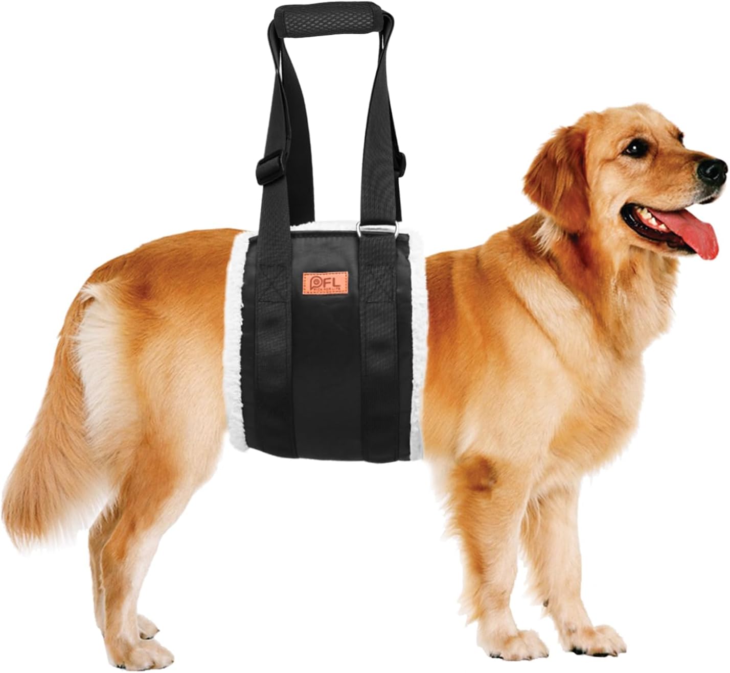 Adjustable dog lift harness for large dogs hind leg support with soft lift and rehab features