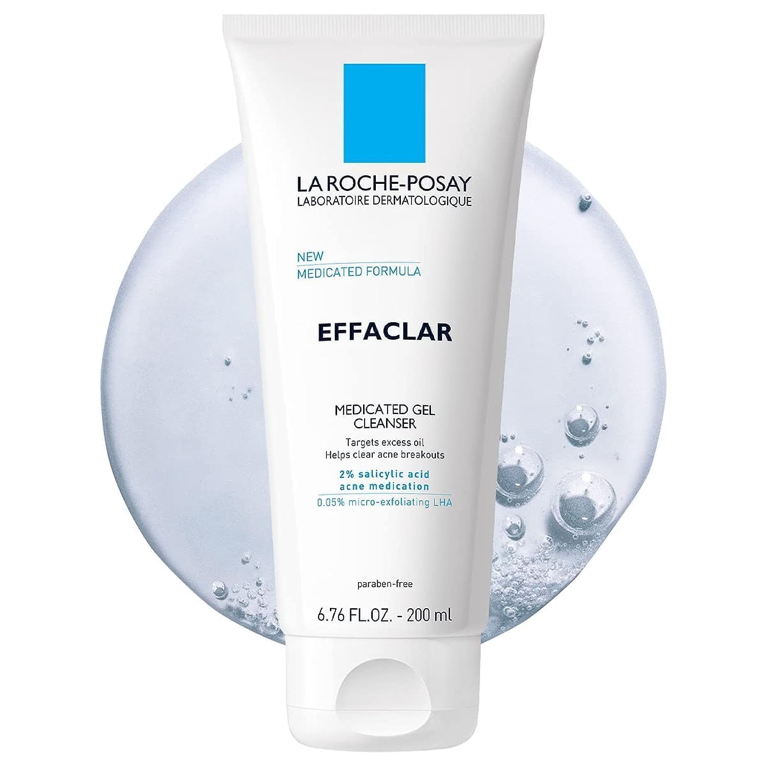 la roche posay effaclar medicated gel cleanser, 2% salicylic acid, lha, glycerin, oil free, dermatologist tested face wash for acne prone skin