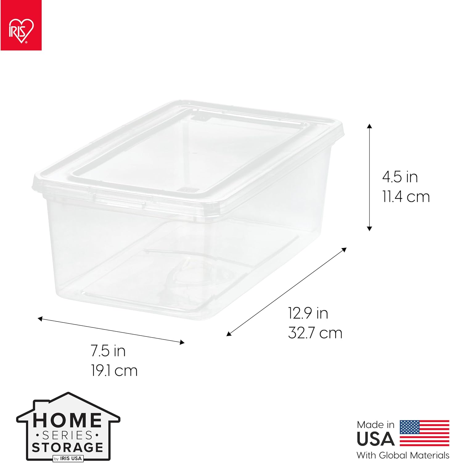 IRIS USA 20-Pack Clear Storage Bins with Lids for Closet Shelves and Classroom Organization