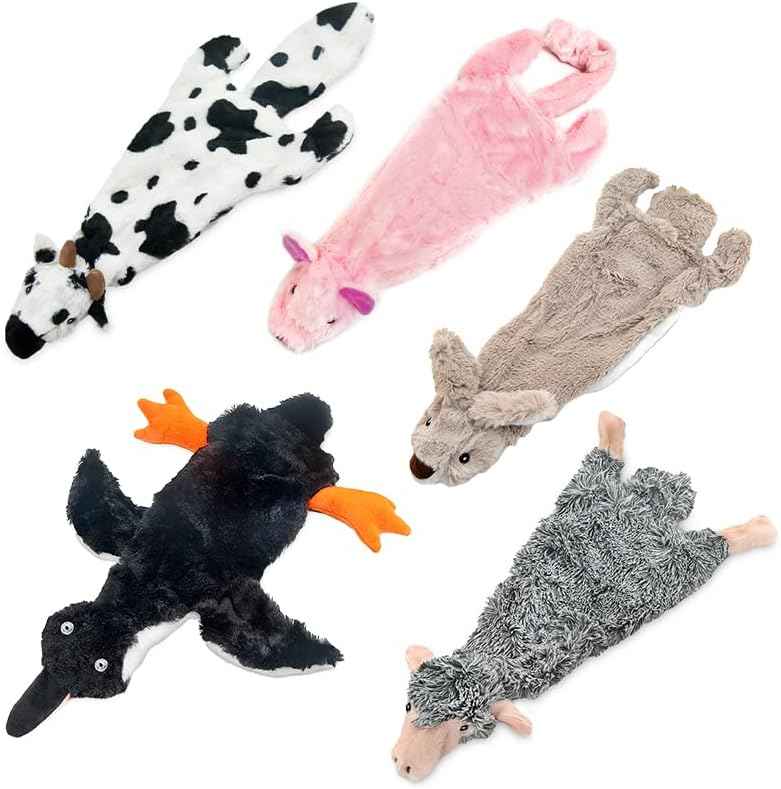 Best Pet Supplies Interactive Squeaky Dog Chew Toy, Ideal Dog Toys for Chewers, Small, Medium & Large Dogs, and Fetch Lovers - Crinkle Duck (Light Pink), Large