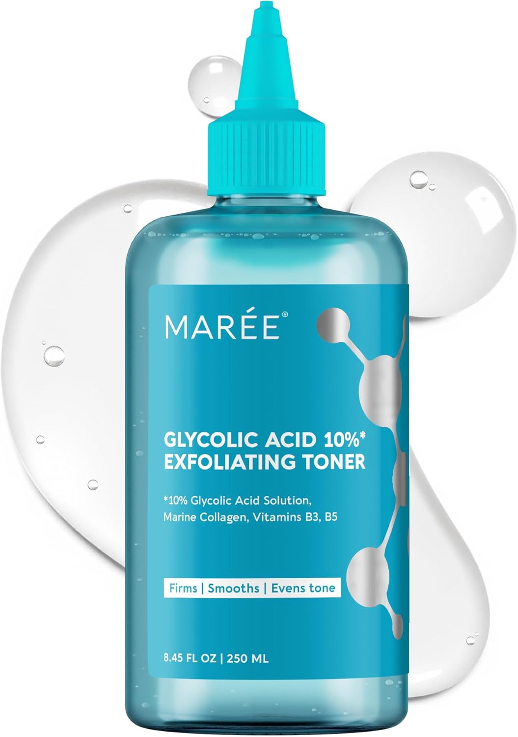 maree glycolic acid toner 10% exfoliating skin brightener for face dark spots acne scars