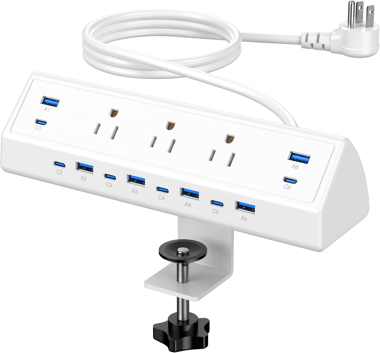 Jgstkcity desk clamp 40w fast charging station with 4 pd usb c ports and 5 outlets