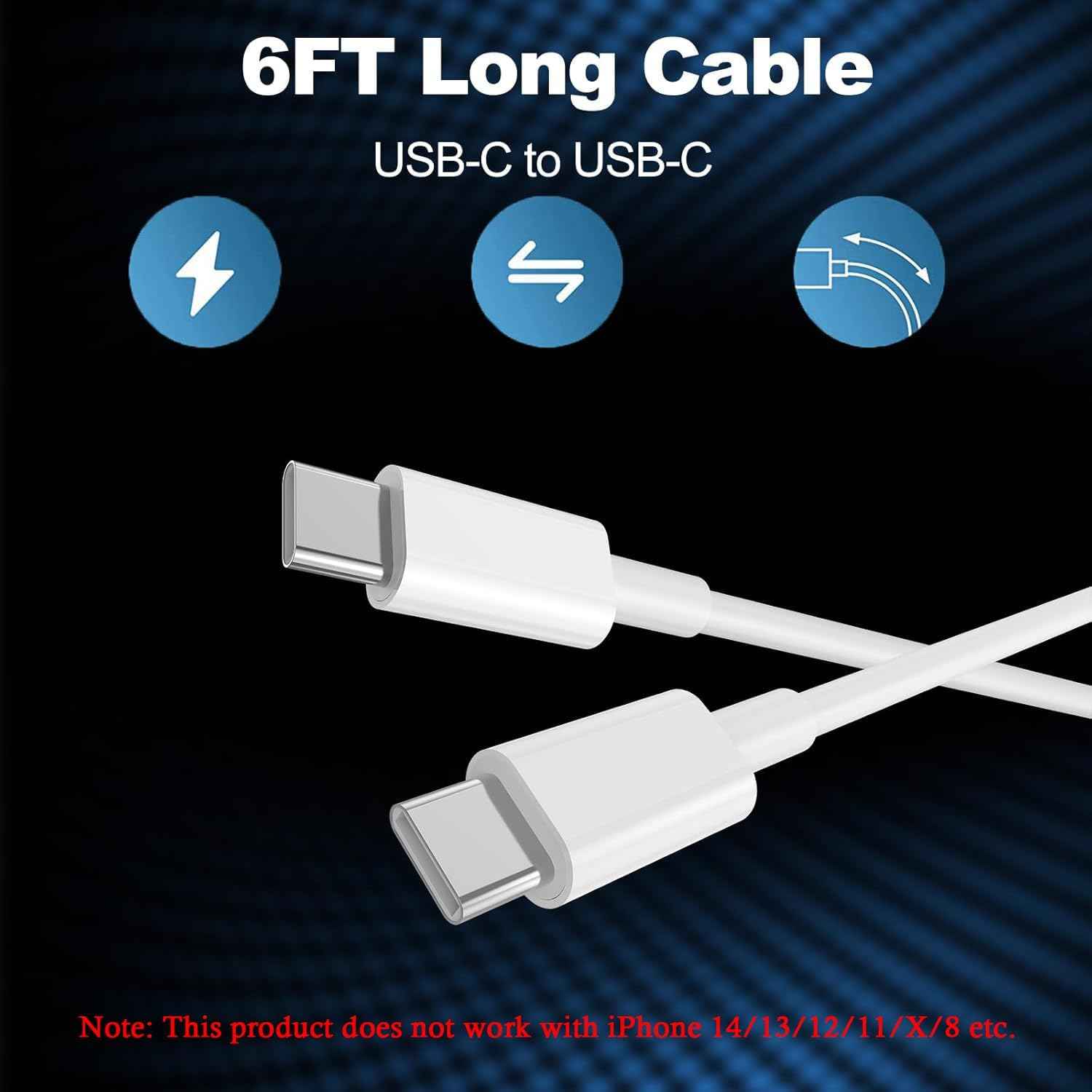 iPhone 17 16 15 Charger Fast Charging,2Pack 20W Apple iPad USB C Wall Chrager Block with 6FT USB C to C Cable for iPhone 17/Pro/Pro Max/17 Air/ 16/16 Pro/16 Pro Max/15/Plus/Pro/Pro Max (White)
