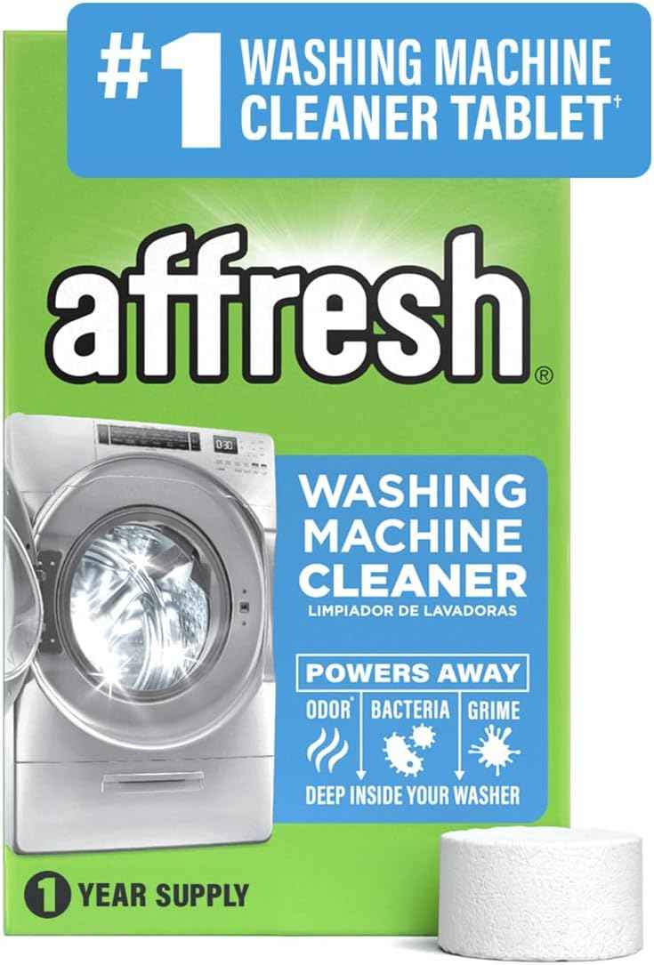 Affresh Washing Machine Cleaner, Helps Power Away Odor Causing Bacteria & Grime Deep Inside Pump, Valve & Hoses, 6 Time Release Tablets, 6 Month Supply