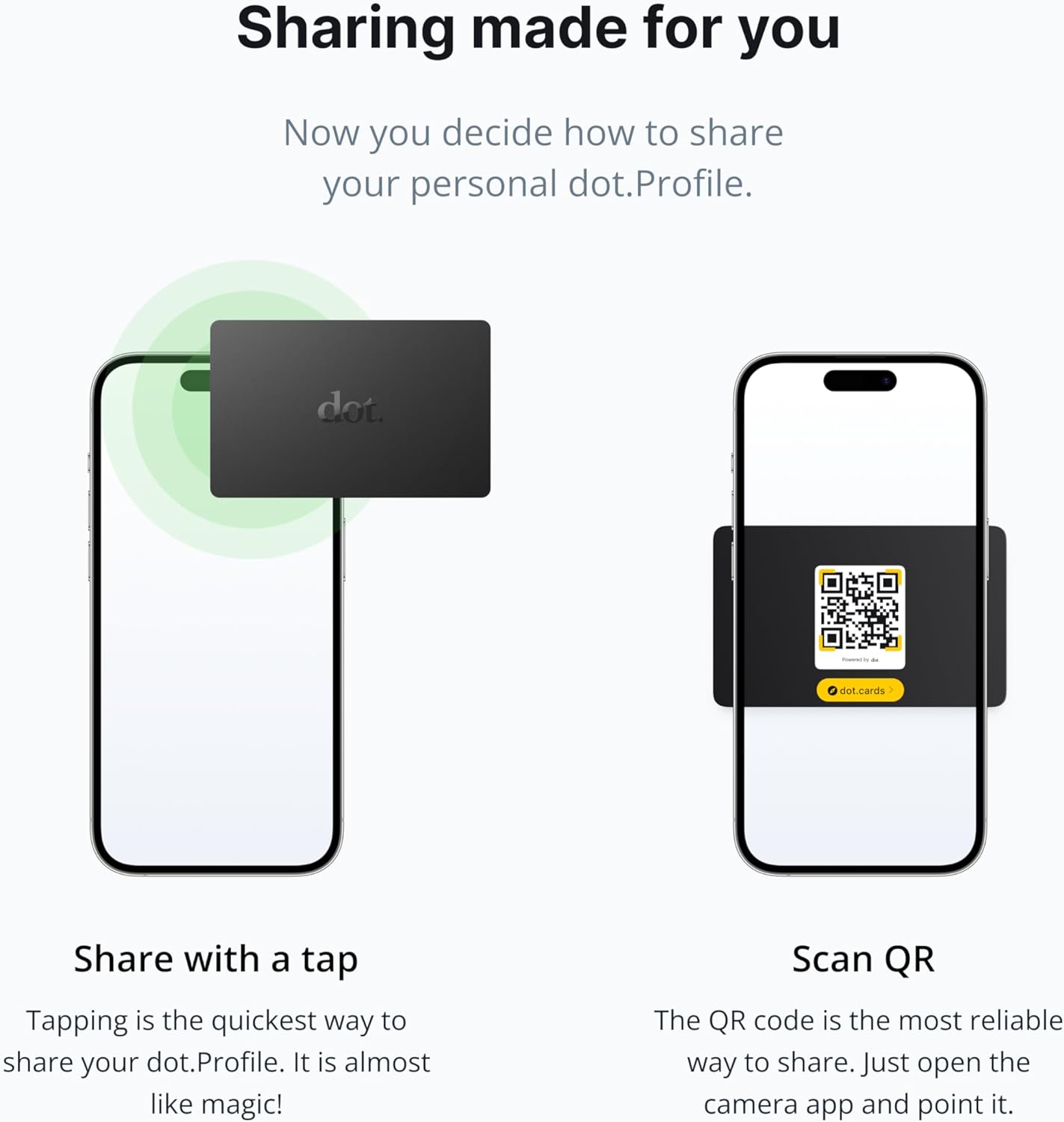 dot.card - digital business card for networking - tap compatible with iphone and android in black