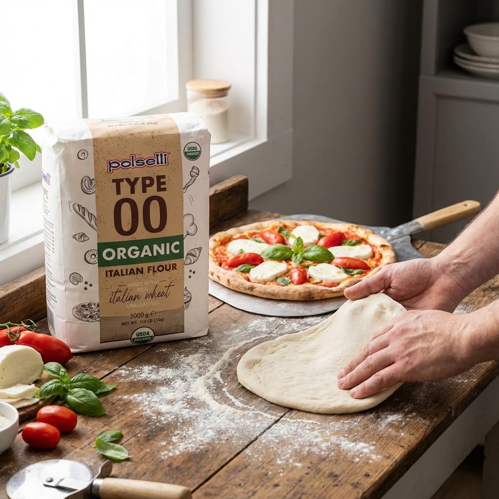 polselli organic flour type 00 all purpose double zero 5 kg 11 lbs italian grain