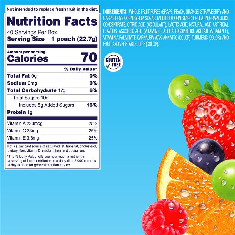 Welch's Gluten Free Mixed Fruit Snack Box, 40 x 0.8oz Snack Packs