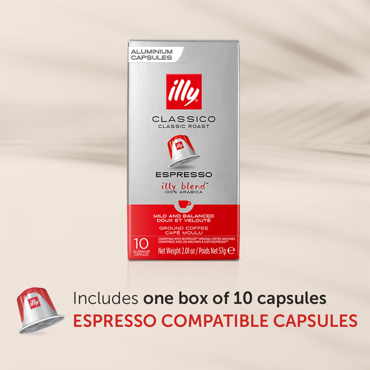 illy Espresso Classico Roast Single-Serve Coffee Capsules & Pods 10 Count Notes Of Caramel Orange Blossom & Jasmine