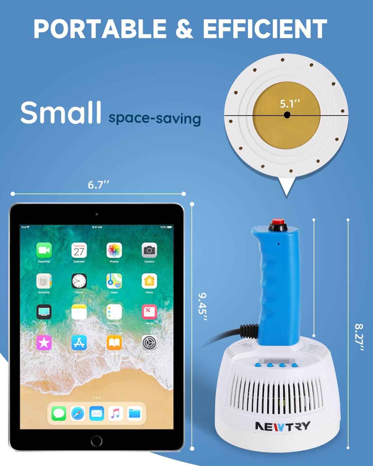 NEWTRY Induction Sealer 20-100mm Heat Handheld Sealing Machine Electromagnetic Bottle Cap Sealer Power & Time Adjustable for Plastic Glass Bottles Caps (110V)