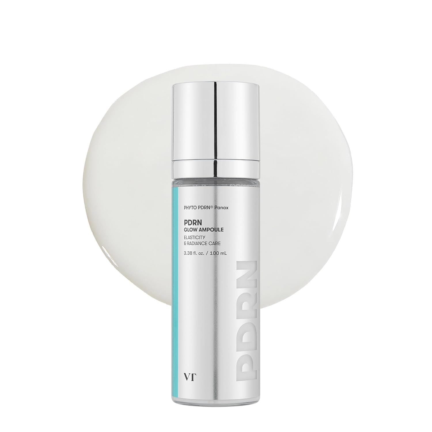 vt cosmetics pdrn glow ampoule, 3.38 fl oz, korean skincare, vegan, fragrance-free, deep hydration