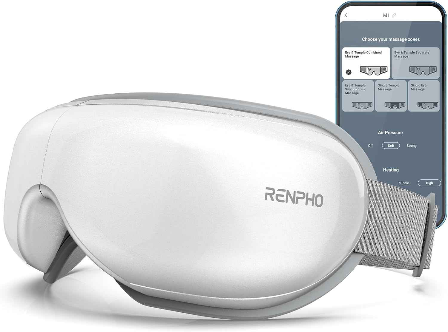 RENPHO Eye Massager with Heat, Valentines Day Gifts for Her Him Birthday Gifts for Women Mom, FSA Eligible HSA Eye Mask for Migraine,Sleep Mask for Dry Eyes Relax, Reduce Strain for Men Dad Eyeris 1