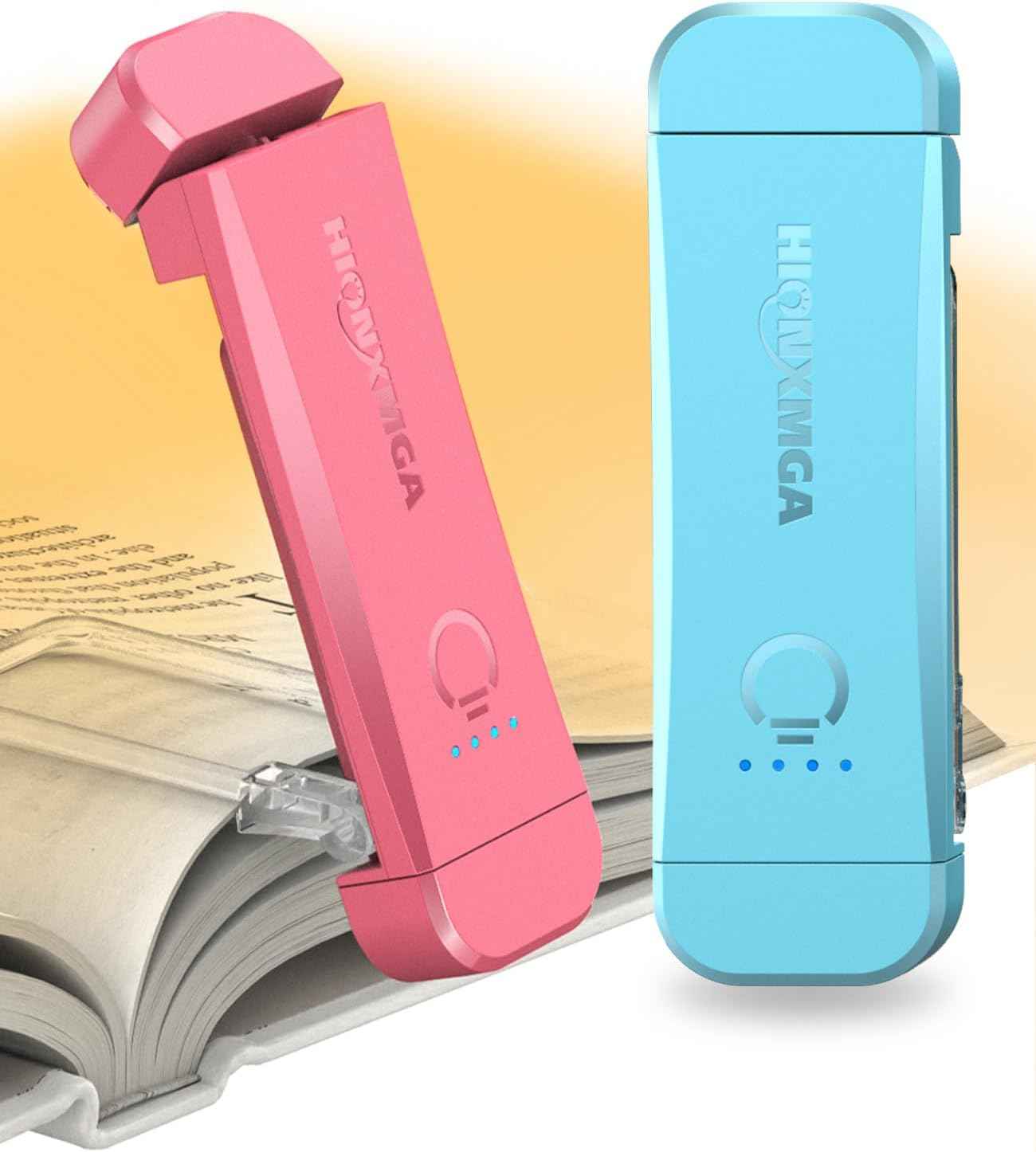 Book Reading Light,Silent Touch Lamp for in Bed,Rechargeable Clip on Booklight with 3 Amber Colors & Precise Dimming Night Reading,Best Gift Lovers,Kids,Pink,(SD-10)
