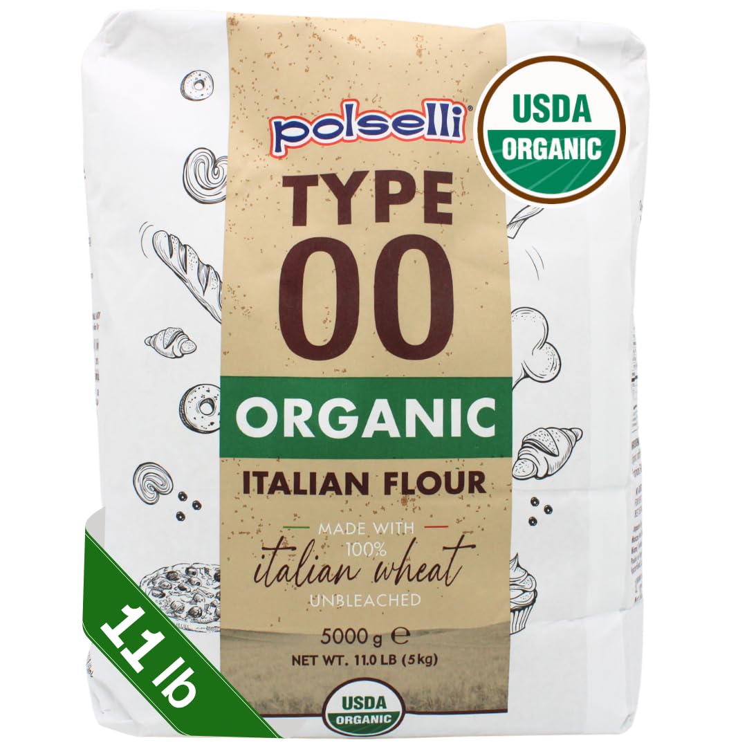 polselli organic flour type 00 all purpose double zero 5 kg 11 lbs italian grain