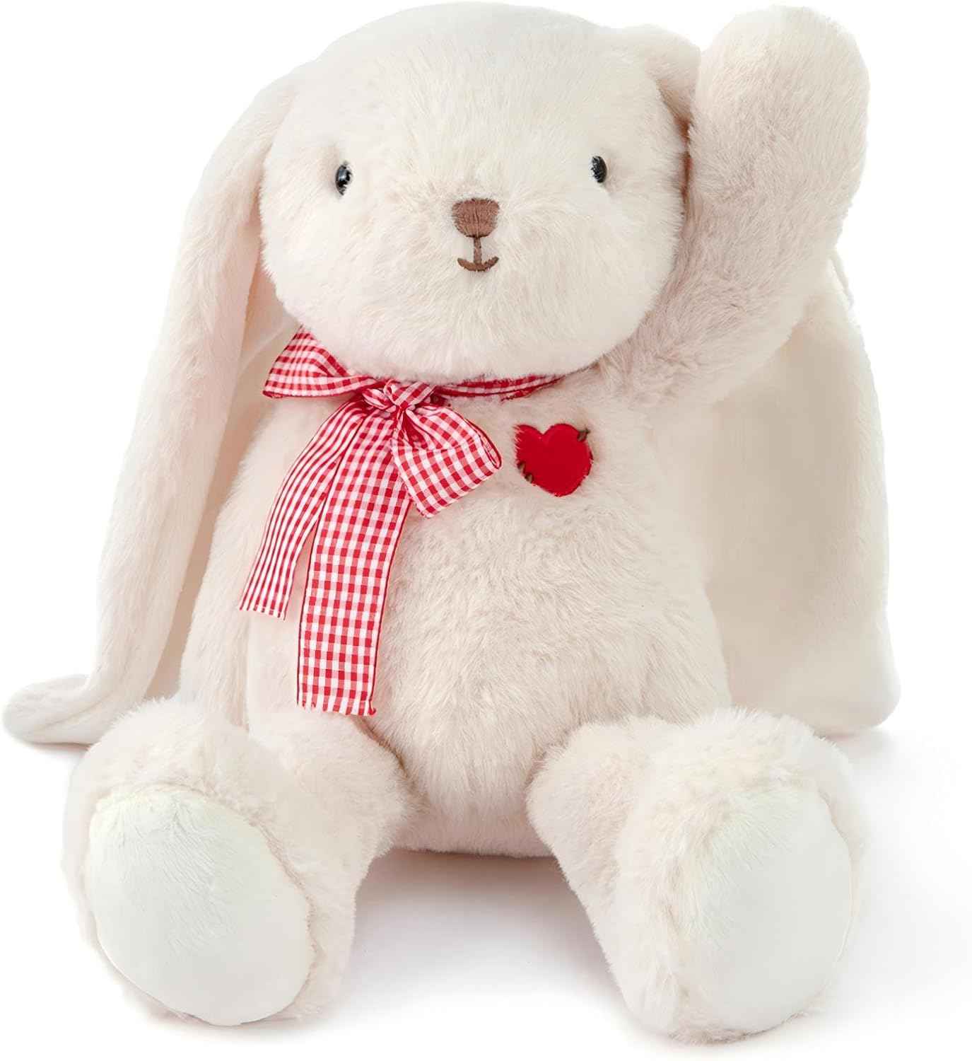 11.4” Small Teddy Bear with Heart Cute White Teddy Bear Stuffed Animals Soft Stuffed Bear Plush Bear Plushie Toys Gifts for Girlfriend Boyfriend Kid