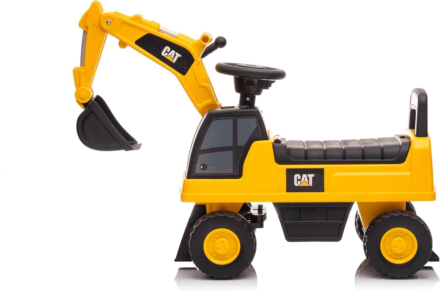 Best Ride On Cars CAT Excavator Push Car – Licensed Caterpillar Ride-On Digger Toy for Kids with Rotating Bucket & Under-Seat Storage – Construction Vehicle for Toddlers