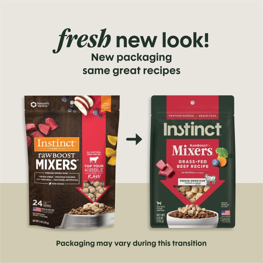 Instinct Raw Boost Mixers grain-free all-natural beef dog food topper, 6 oz bag