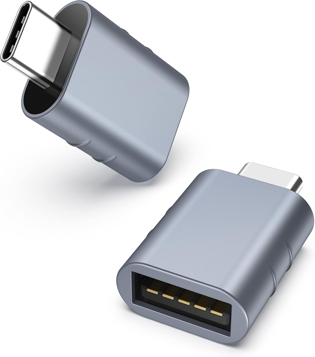 syntech usb c to usb adapter pack of 2 space grey thunderbolt 4 compatible with macbook pro air surface ipad