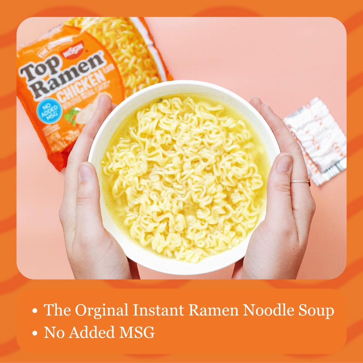 Nissin chicken flavor Top Ramen instant noodle soup 3 oz in pack of 24 for on the go meals