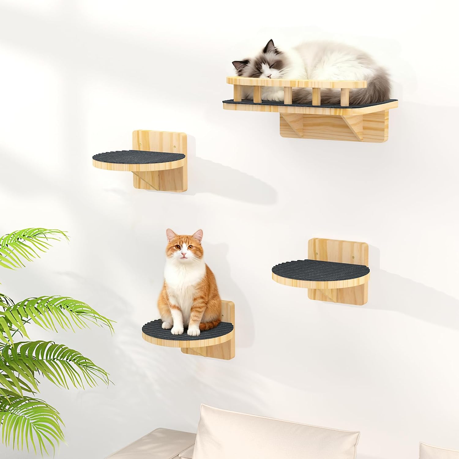 xiaz cat wall hammock mounted bed with 4 climbing steps for indoor cats up to 30lbs