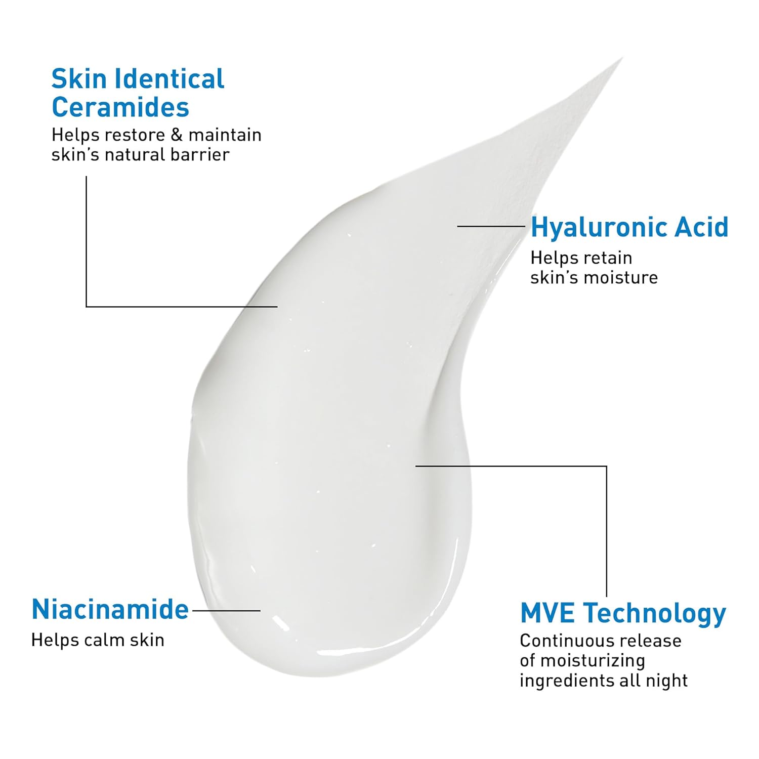 cerave pm facial moisturizing lotion, 3 ounce, night cream with hyaluronic acid and niacinamide, oil-free
