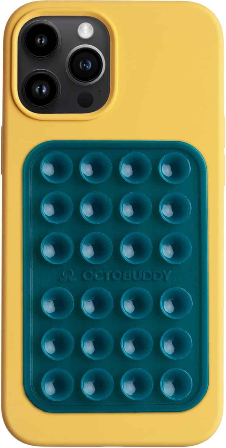 OCTOBUDDY Classic - Silicone Suction Phone Case Adhesive Mount - Hands-Free, Strong Grip Holder for Selfies and Videos - iPhone and Android Compatible - 2.25″ x 3.25″, Chalk Pink