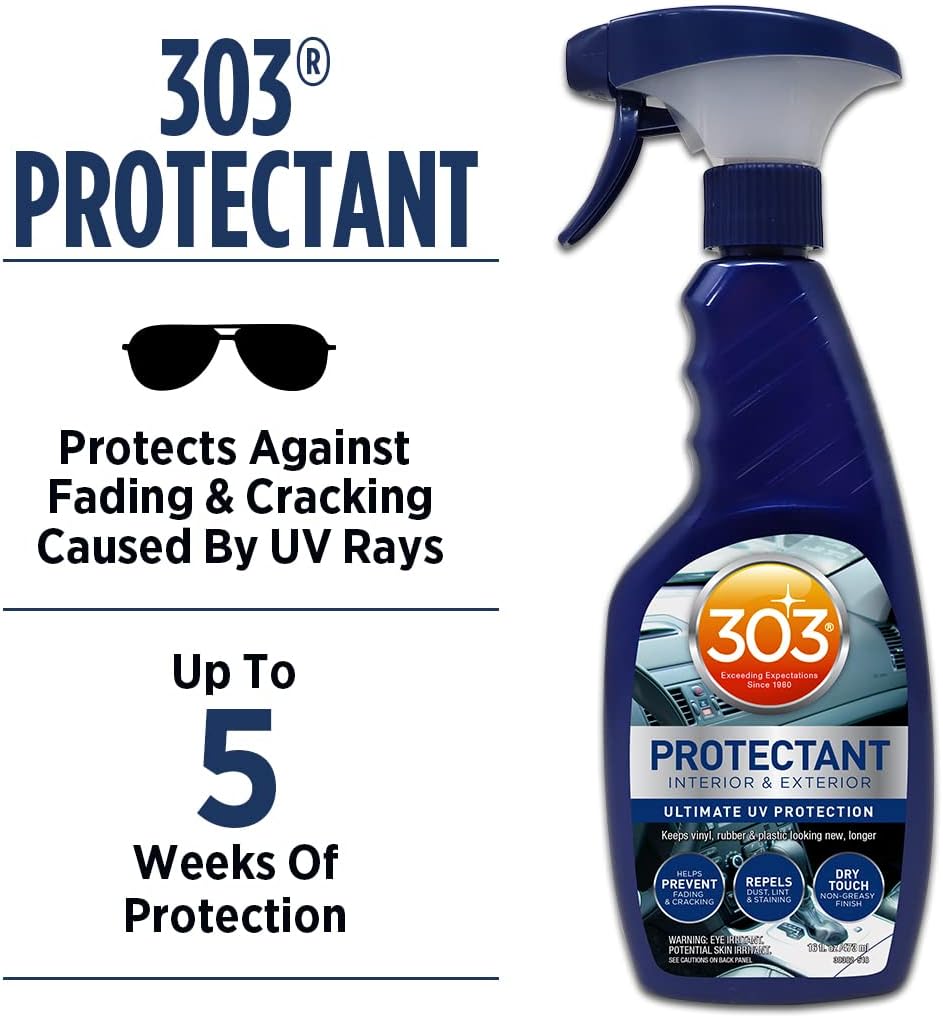 303 16oz Automotive Protectant Spray, Exterior & Interior Car Cleaning Supplies, UV Protection, Non-Greasy Finish