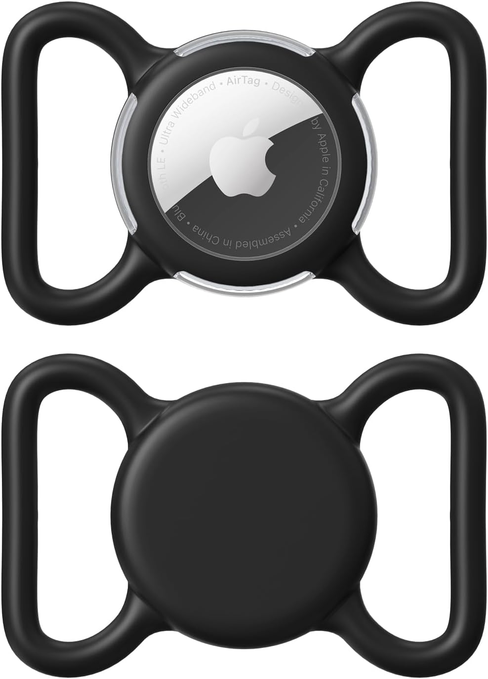 waterproof airtag holder for dog collar soft full-body protective airtag holder for dog cat collars black regular