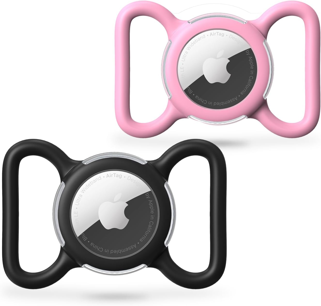 waterproof airtag holder for dog collar soft full-body protective airtag holder for dog cat collars black regular