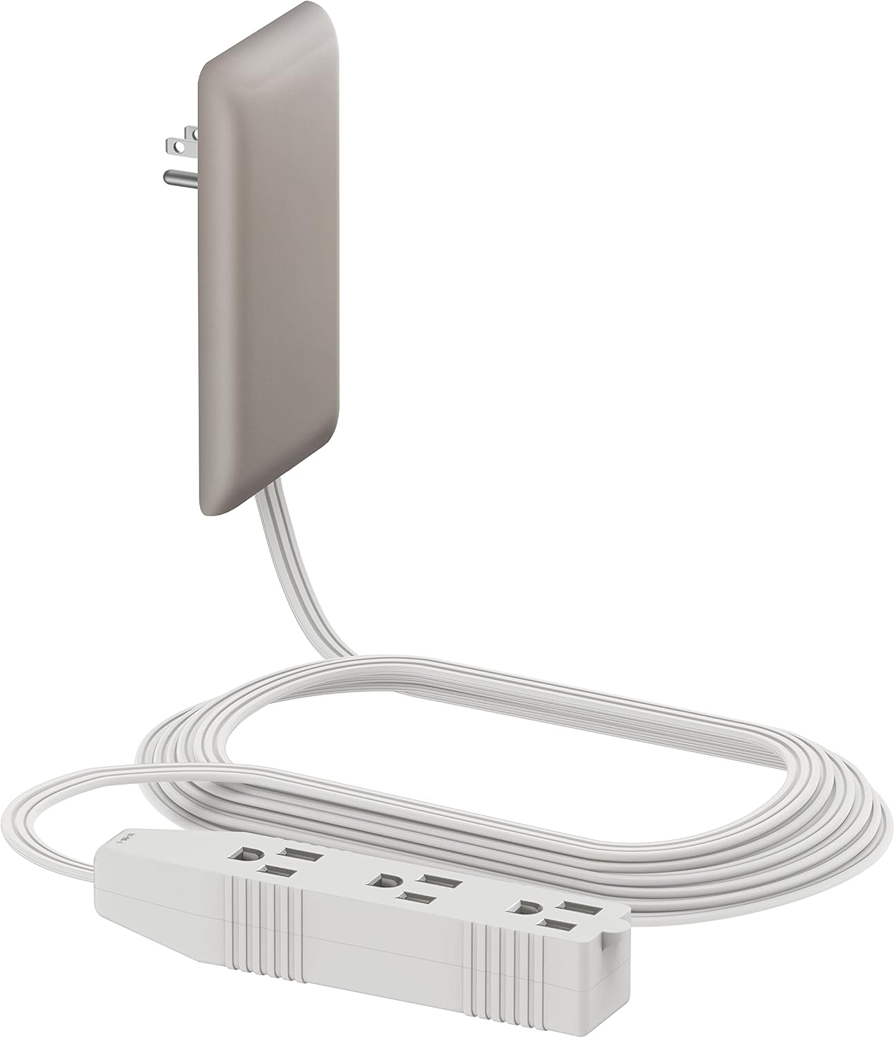 Lider LWE3-315-W Flat-Face Outlet Extender with 3 Receptacles, 3ft Cord, ETL-Listed, White