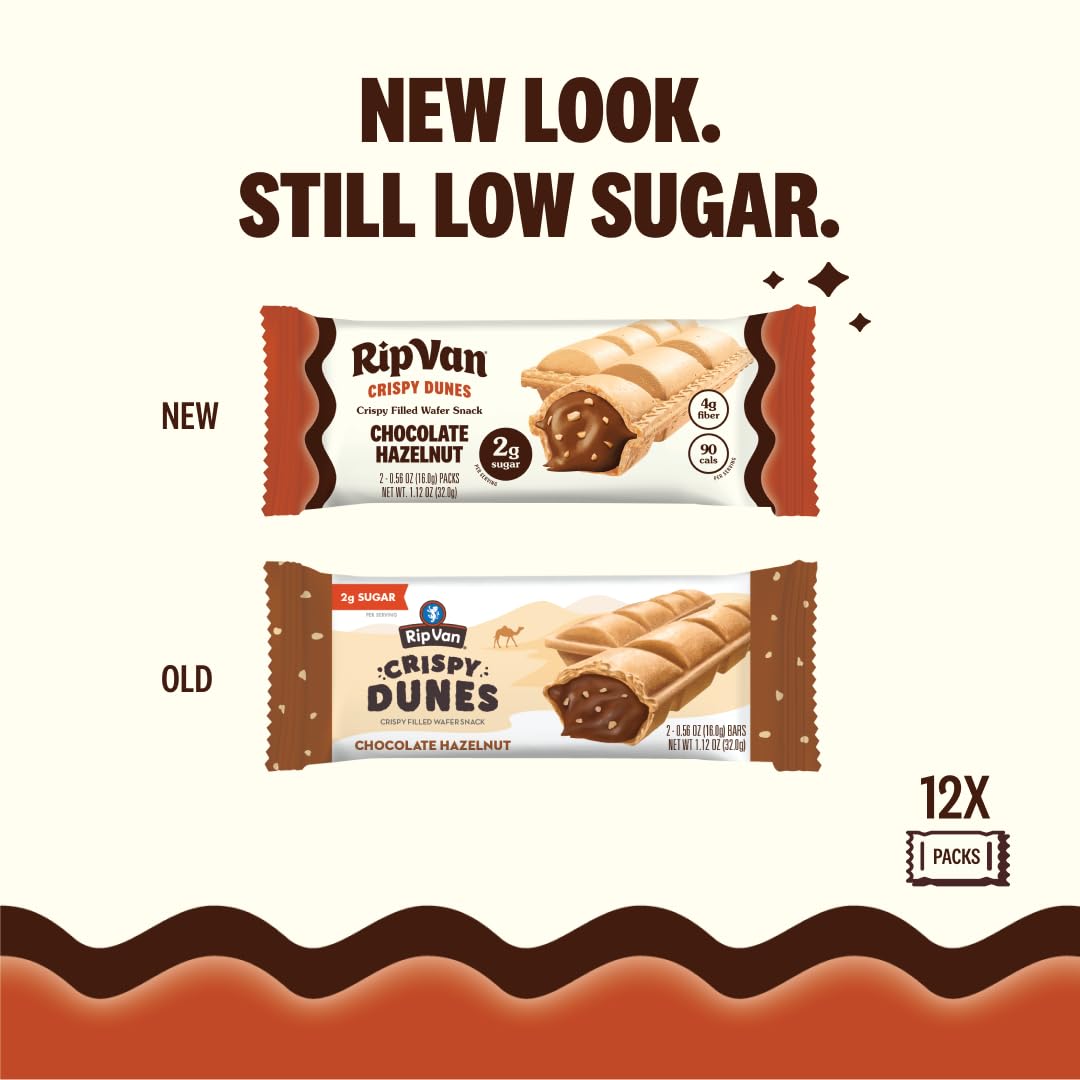 Low-calorie keto vegan hazelnut cream wafer sticks 90 calories non-gmo prebiotic fiber 12 pack