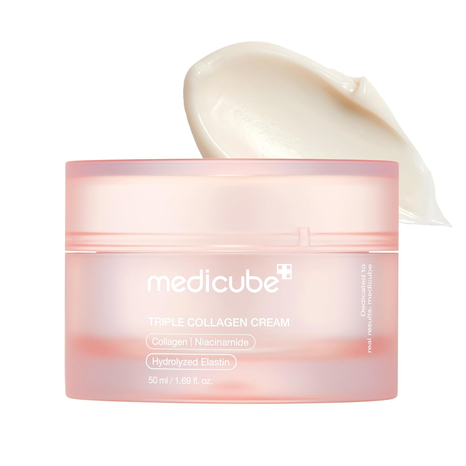 medicube triple collagen cream, 1.69 oz, hydrating & firming moisturizer with hyaluronic acid, premium elastin, shea butter, korean skincare