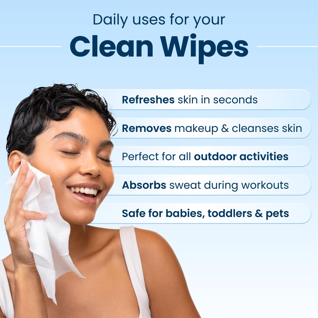Clean Skin Club XL Premium fragrance-free face wipes, extra moist makeup remover w/ exfoliating side, (30 Ct)