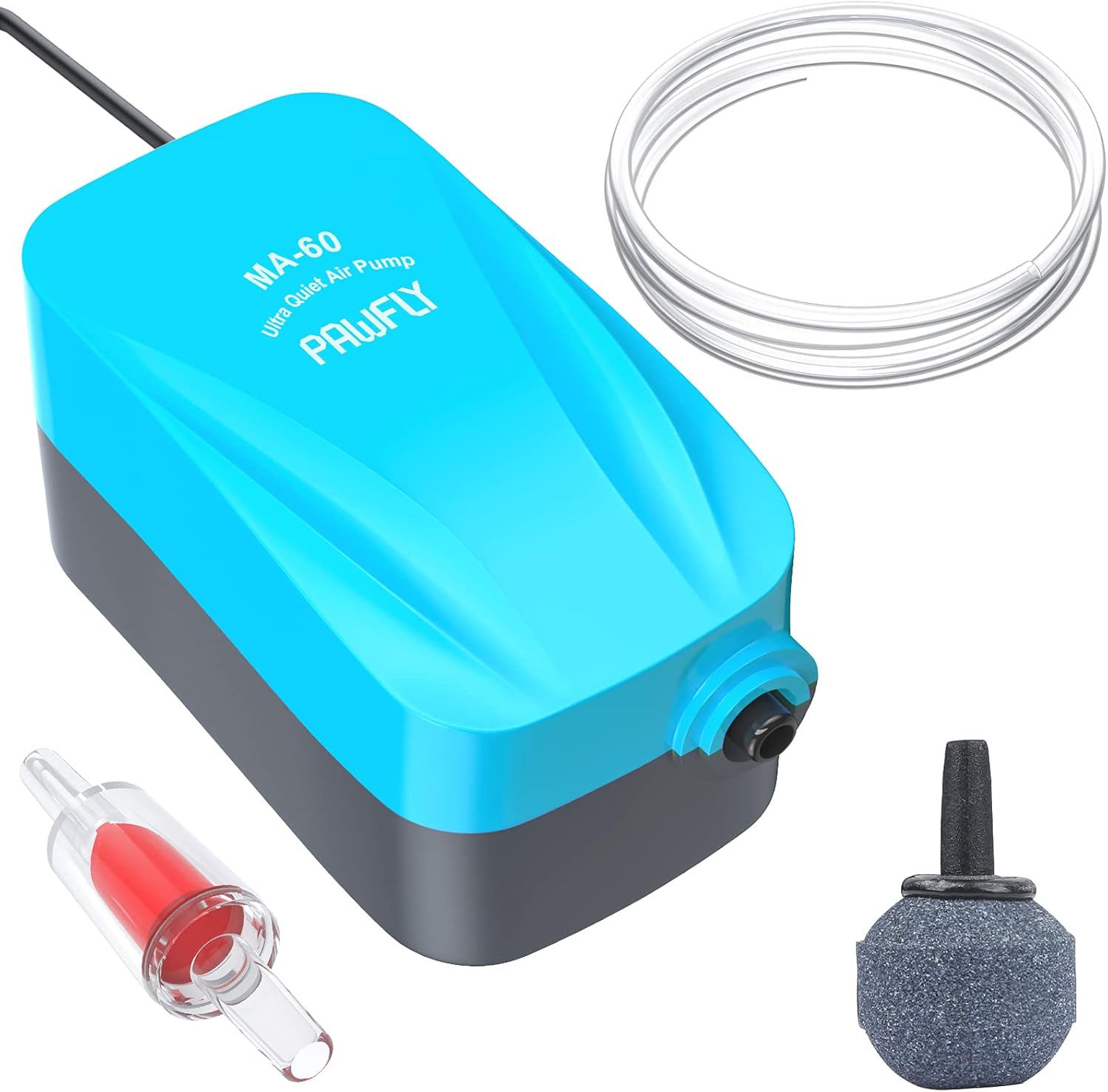 pawfly compact air pump quiet 15-40 gph oxygen aerator for 3-20 gallon buckets and fish tanks