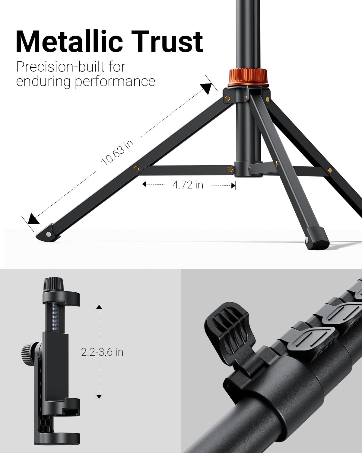 VIMOSE 66" Phone Tripod, Tripod for iPhone with Remote & Phone Stand, Extendable Cell Phone Tripod for Video Recording, Ultimate Tripod & Monopod Accessories for iPhone/Android, Clamp Mount