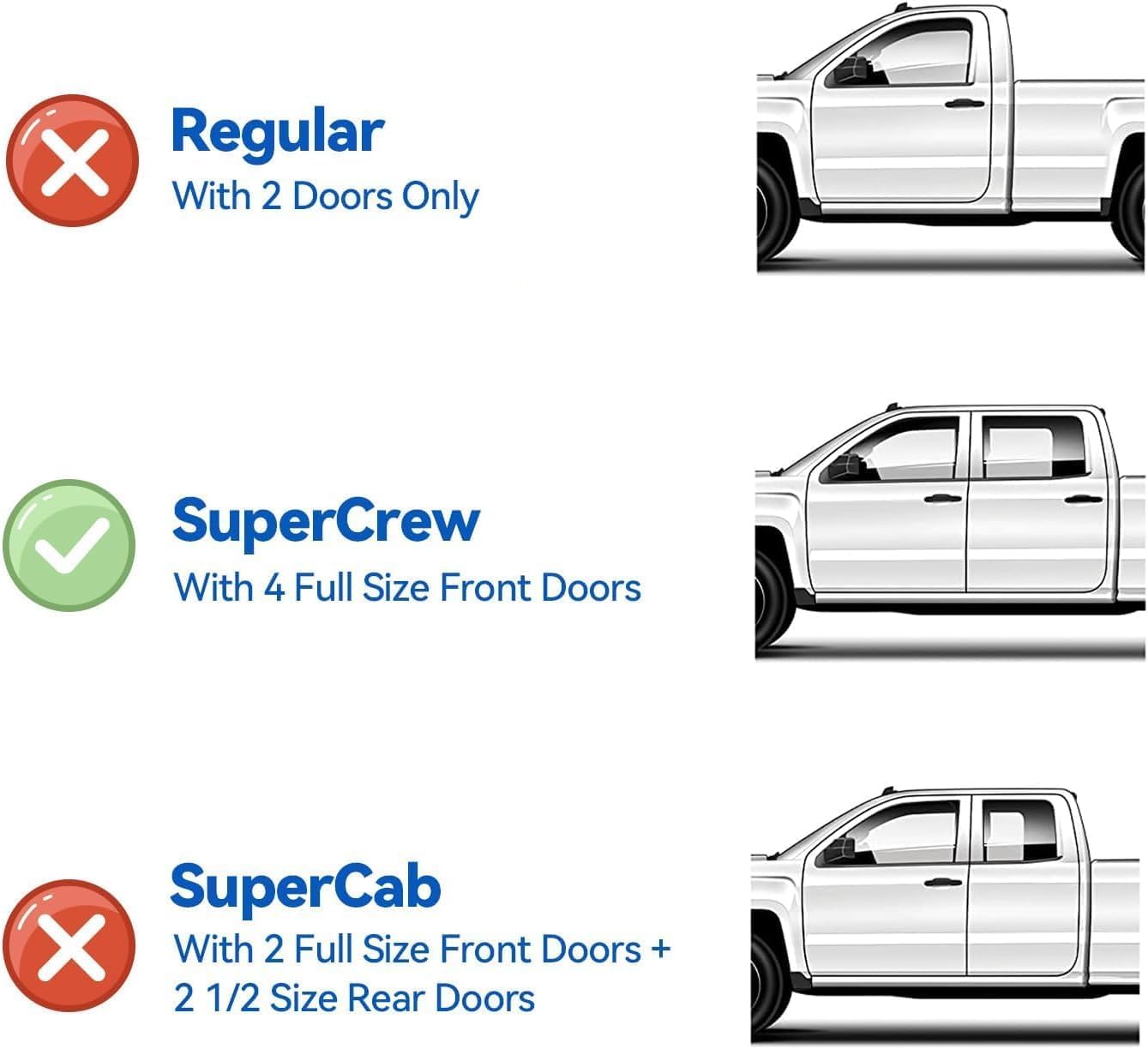 Window Visors Rain Guards for 2015-2026 Ford F150 SuperCrew, Out-Channel Sun Rain Shades Window Vent Deflectors for 2017-2026 F-150 Raptor F250 F350 F450 F550 Super Duty Crew Cab, for Full-Size Cabs