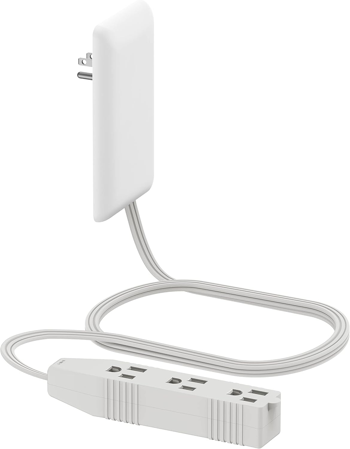 Lider LWE3-315-W Flat-Face Outlet Extender with 3 Receptacles, 3ft Cord, ETL-Listed, White