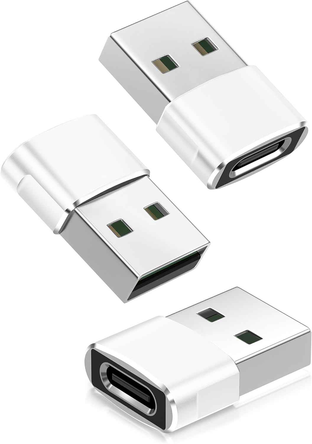 Basesailor USB to USB C Adapter,USBC Female to USB A Male Adapter,Type C Converter Charger for iPhone 17 Pro Max,16 15,Apple Watch iWatch S11 S10 SE,AirPods 3,iPad mini Air,Samsung Galaxy S25,Gray