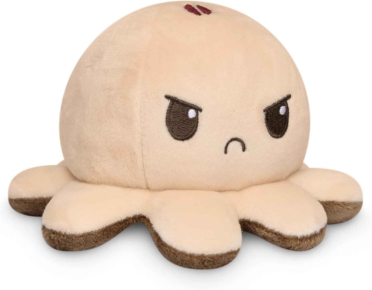 TeeTurtle Reversible Octopus Plushie - 4-Inch Pink + Aqua Two-Sided Flip Plush Toy with Embroidered Details - Cute Mini Collectible Plush for Kids, Teens, and Adults