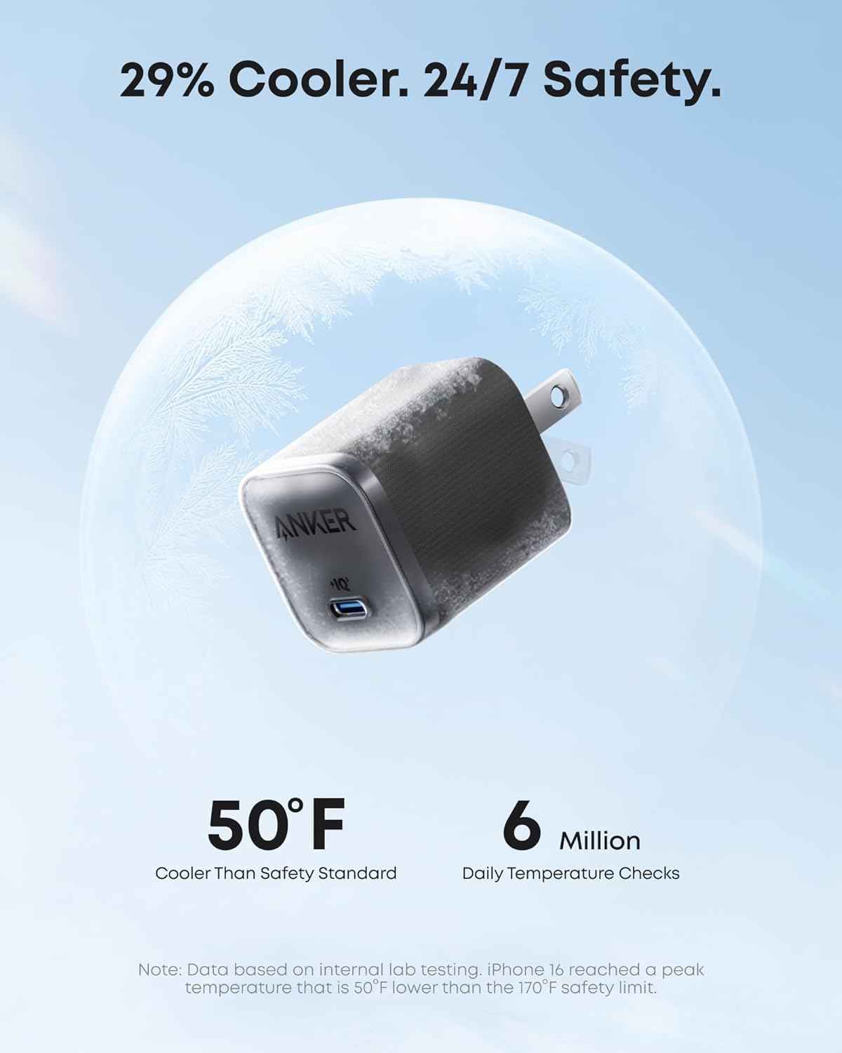 Anker Nano Charger, 45W Fast Charging, Compact and Foldable Plug USB C Charger Block for iPhone 17 Series, MacBook, Pixel 9, iPad, Samsung Galaxy S25 Ultra / S24 Series (6 ft Cable Included)