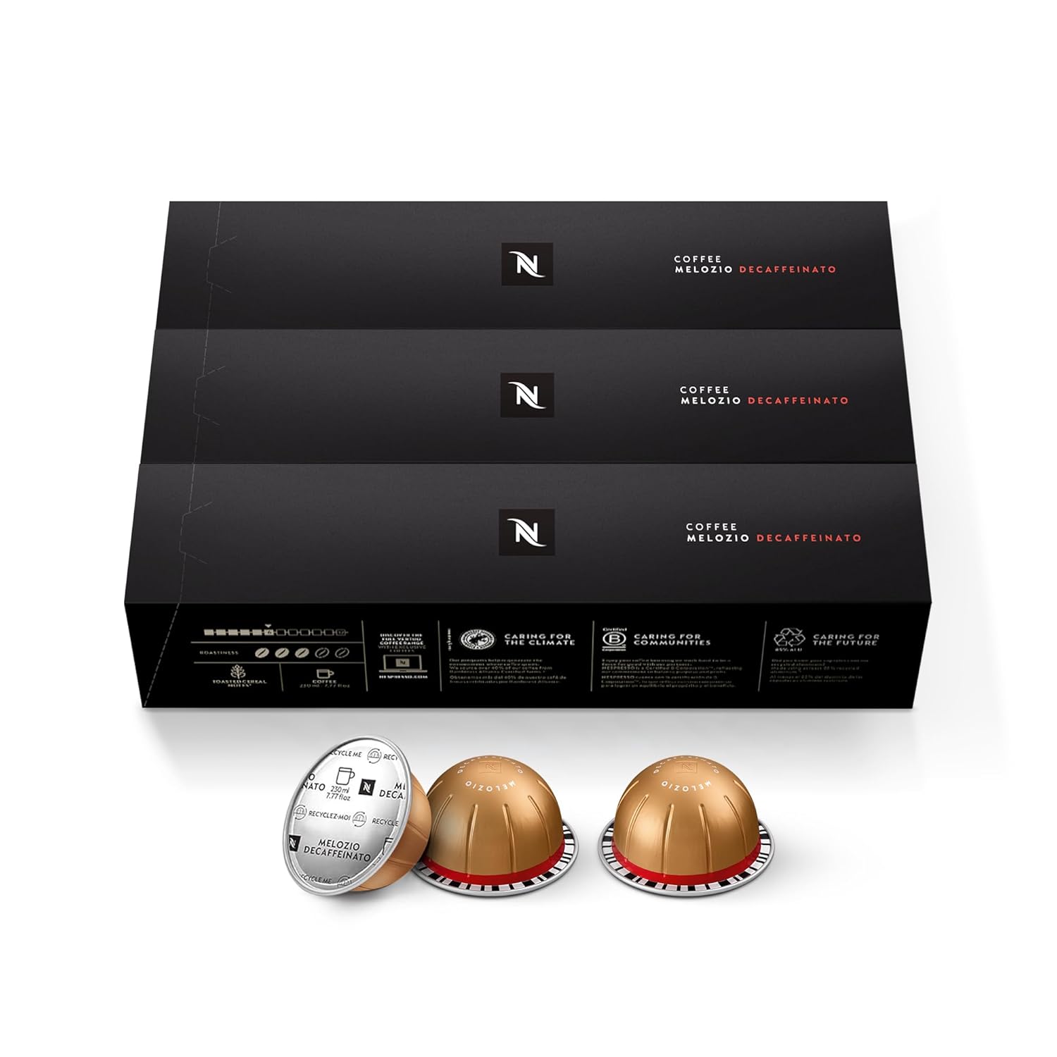 Nespresso Vertuo Melozio Decaffeinato 30-count medium roast coffee pods, 7.8 oz brew, recyclable