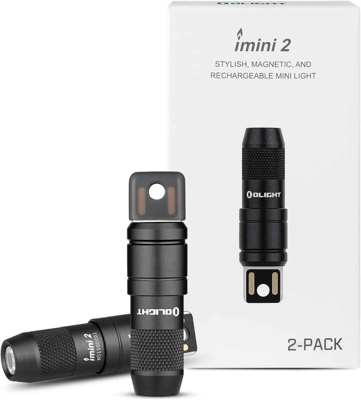 OLIGHT IMINI 2 EDC Rechargeable Keychain Flashlight, 50 Lumens Compact and Portable Mini LED Keyring Lights with Built-in Battery Ideal for Everyday Carry and Emergencies (Black)