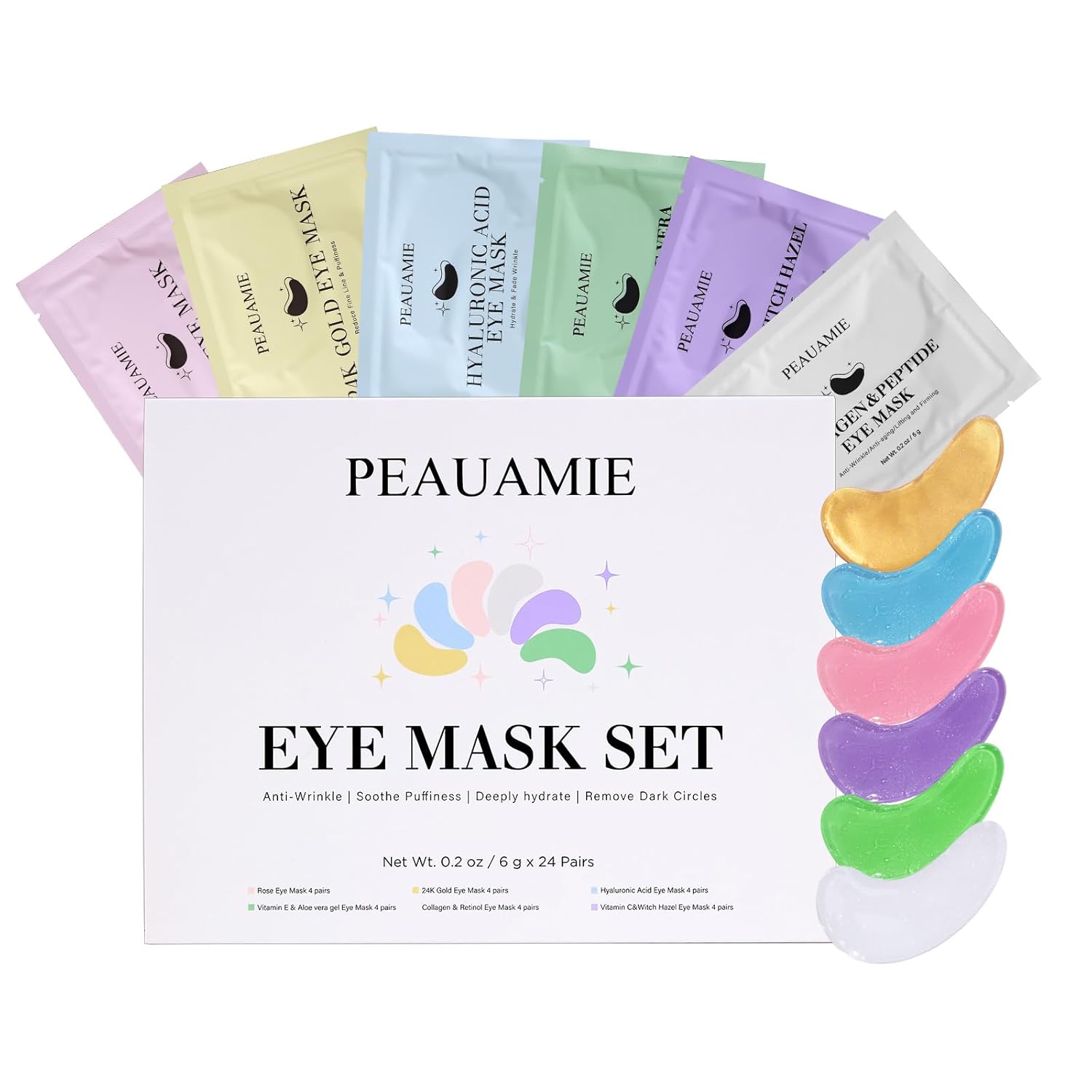 Under Eye Patches with 24K Gold and Hyaluronic Acid for puffy eyes and dark circles skin care