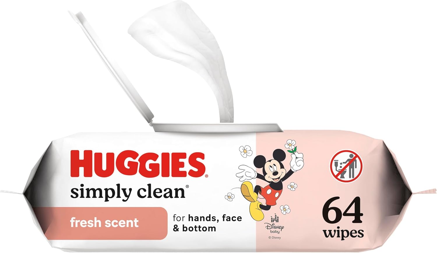 huggies simply clean fresh scent baby wipes, 3 flip-top packs of 64 (192 wipes total) - 3 x 64 count