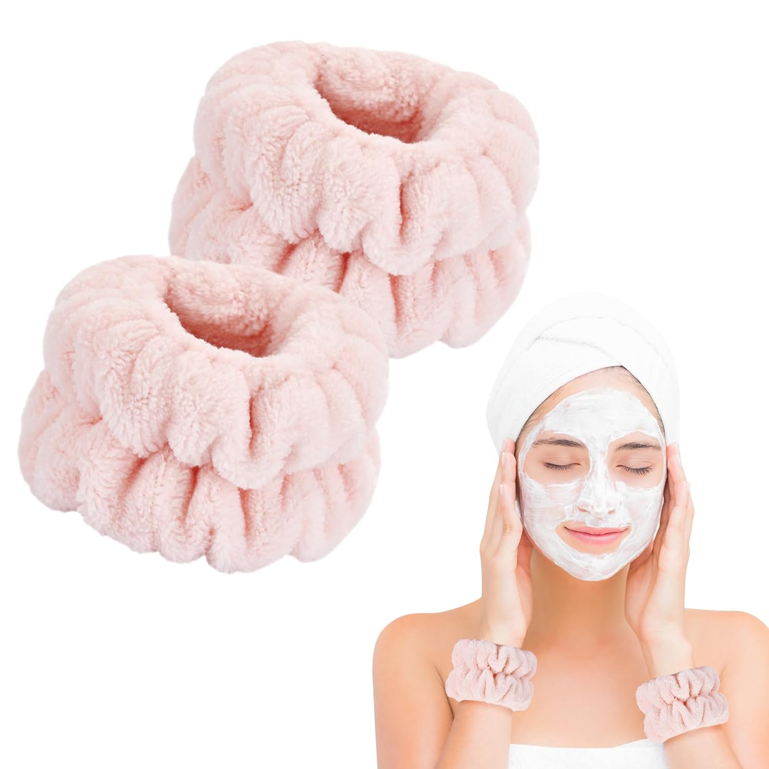 dorbetar microfiber wrist towels for washing face, soft coral fleece, breathable, fast drying