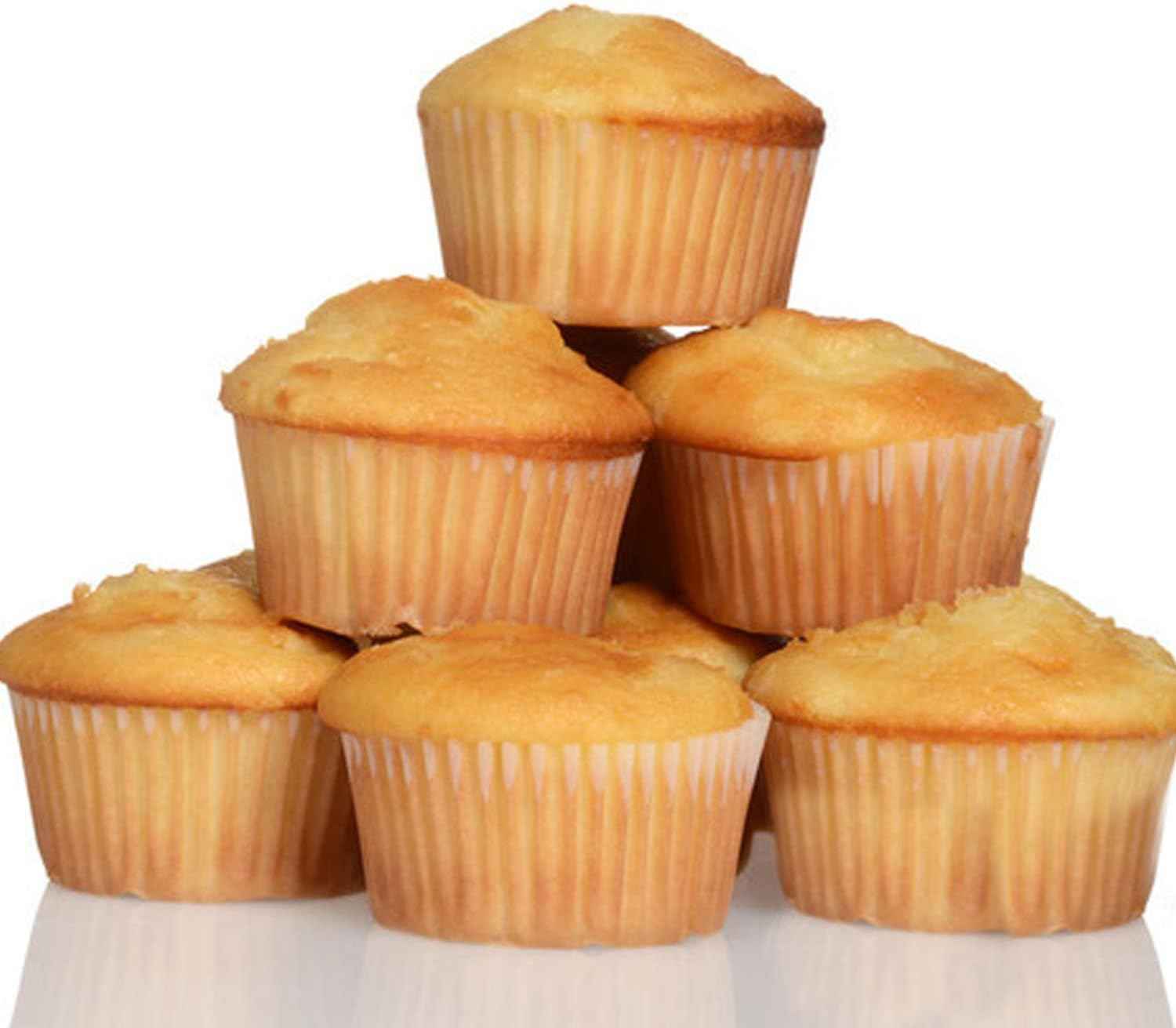 Caperci Standard Natural Cupcake Liners 500 Count, No Smell, Grease-Proof Paper Muffin Liners, Food-grade Baking Cups for Cupcakes, Muffins, Nuts