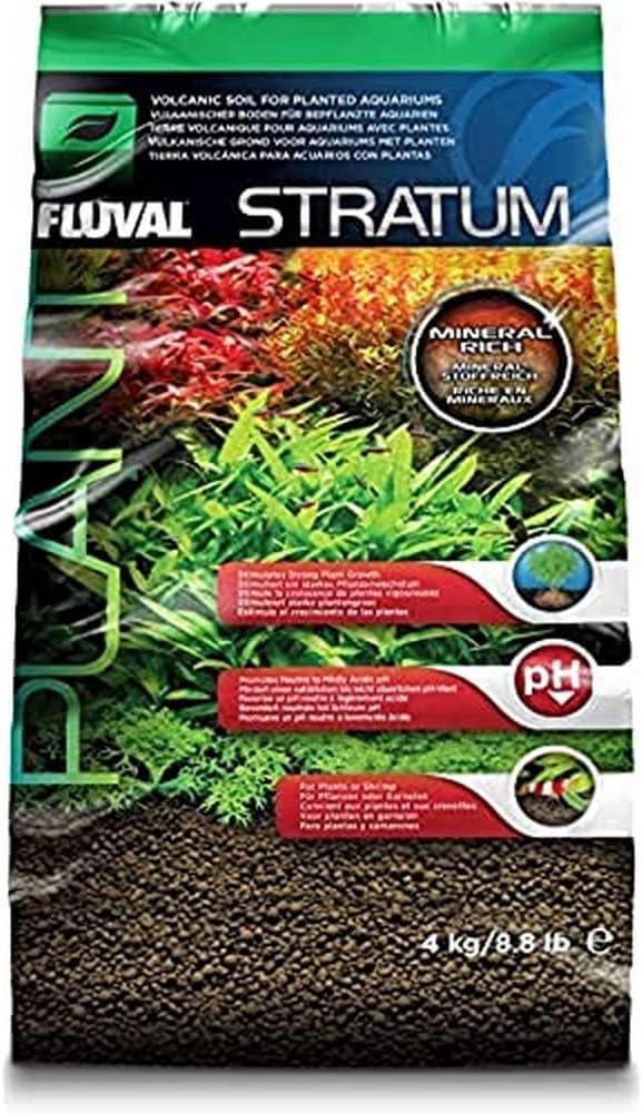 Fluval 12694 plant and shrimp substrate for freshwater aquariums, 8.8 lbs, neutral to slightly acidic pH